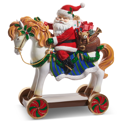 "The Christmas Shoppe" Santa on Toy Horse