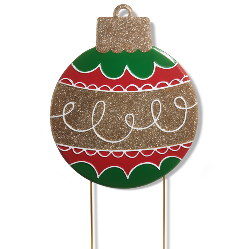 "The Christmas Shoppe" Garden Stake Bauble