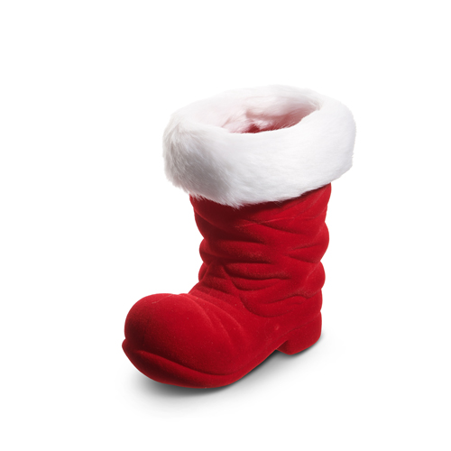 Treasured Moments, Red Flocked Boot (Small)