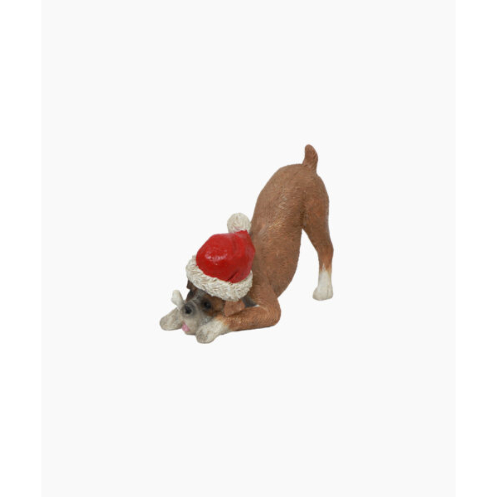 Boxer Dog with Santa Hat