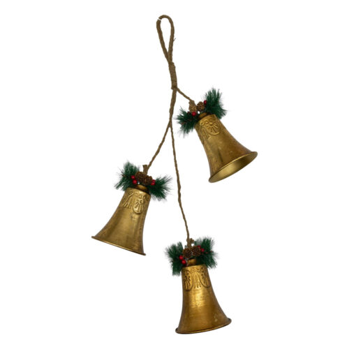 Set of 3 Bells Gold 65cm