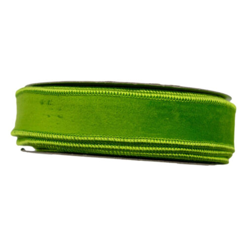 Velour Ribbon Lime Green Wire Edge