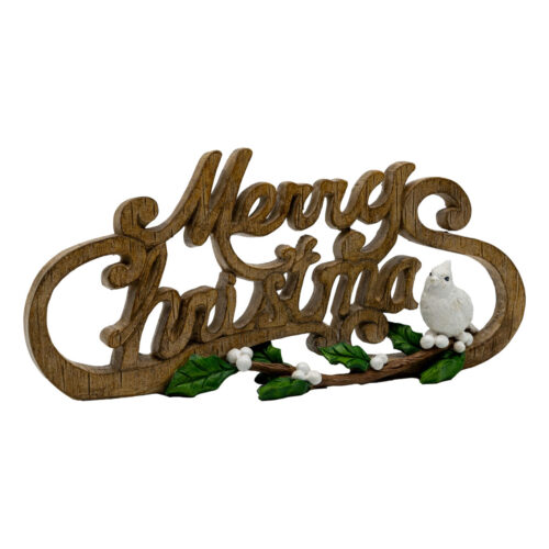 Merry Christmas Sign with Cardinal