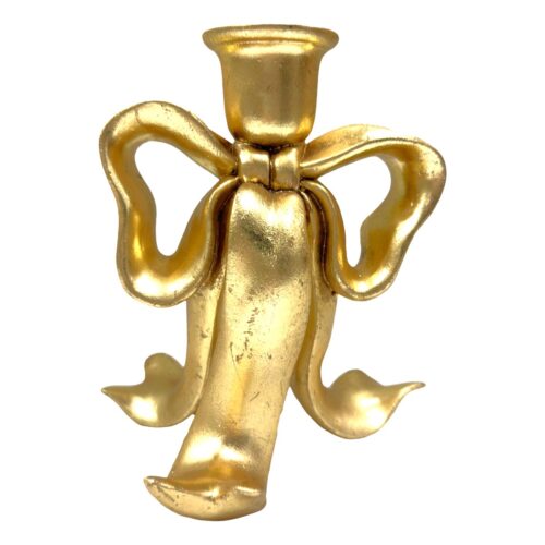 Bow Candle Holder Gold Small