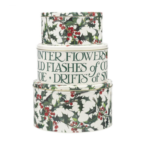 Round Tins - Holly Set of 3