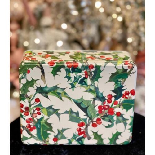 Rectangular Tin Holly Design