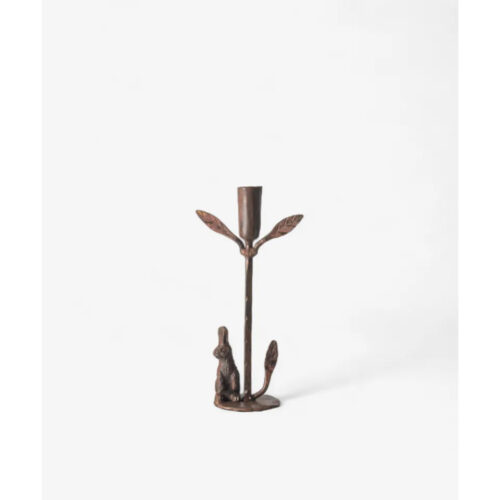 Rabbit & Leaf Candle Holder Medium