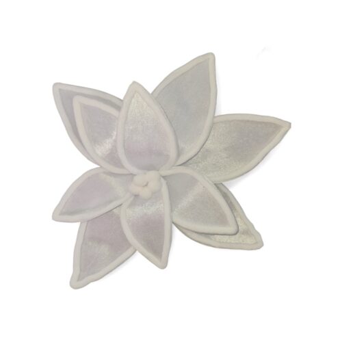 Poinsettia Clip On - White with Fluffy Edge