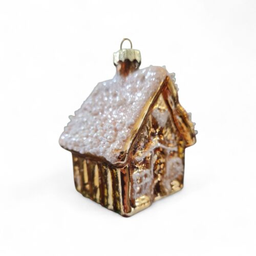 Cottage Hanging Ornament Gold