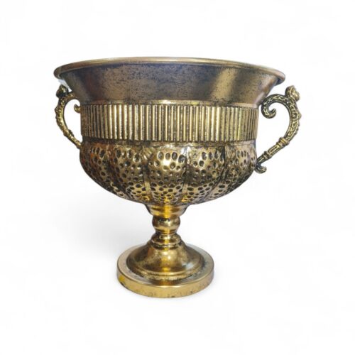 Pedestal Urn with Handles Gold