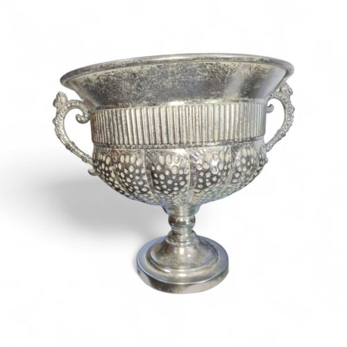 Pedestal Urn with Handles Silver