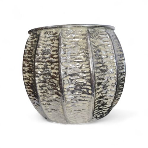 Planter Ribbed Silver Small