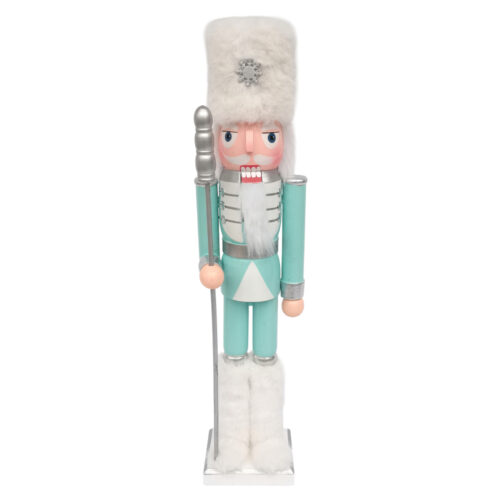 Nutcracker with Staff Blue/White Large