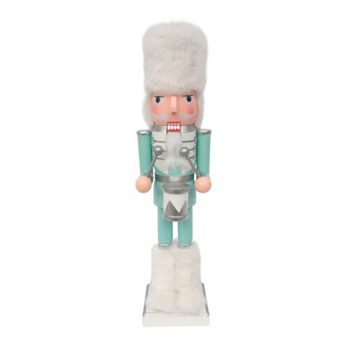 Nutcracker with Staff Blue/White Small