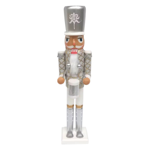 Nutcracker with Drum Large Silver