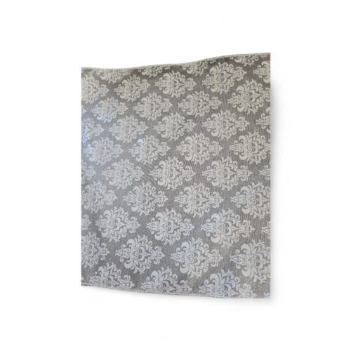 Table Runner Silver Glitter with White Embossing