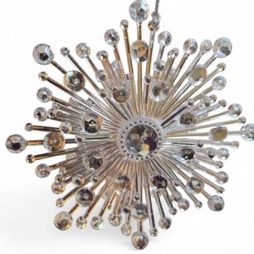 8 Point Star Hanging Decoration Clear/Silver