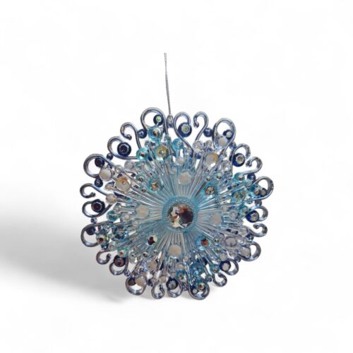 Flower Hanging Decoration Blue/Silver