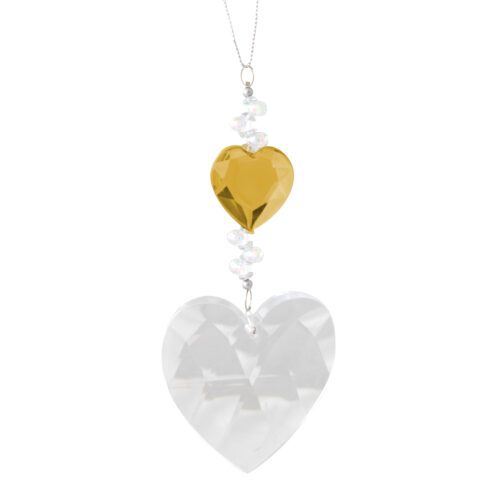 Heart Drop Hanging Ornament Amber