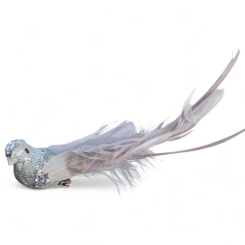 Bird Clip On - Silver/Lilac