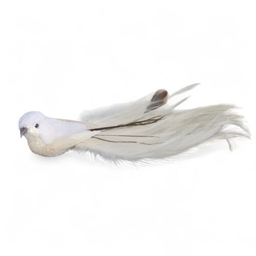 Bird Clip On - White/Brown