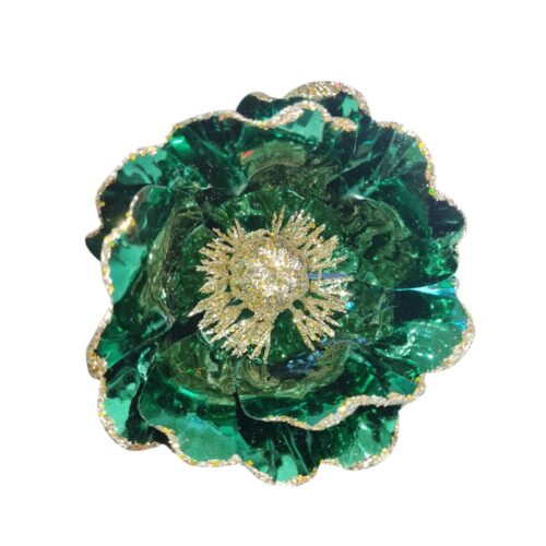 Magnolia Clip On - Metallic Emerald Green
