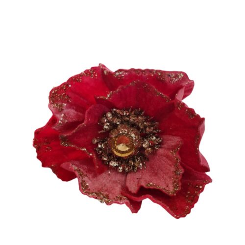 Magnolia Clip On - Pink with Jewel Centre