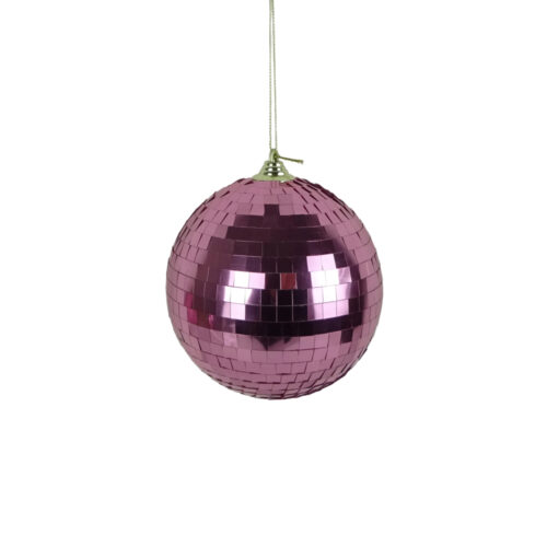 Bauble Disco Ball Pink 12cm