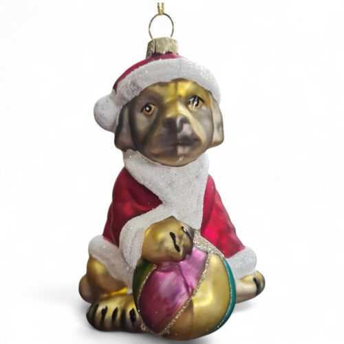 Dog with Ball Hanging Ornament