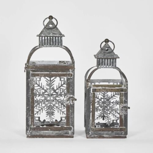 Rustic Tin Christmas Lantern (S2)
