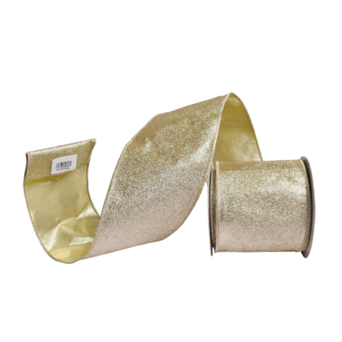 Ribbon - Glittery Gold Wire Edge