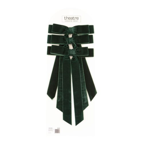 3 Pack Double Bow Forest Green