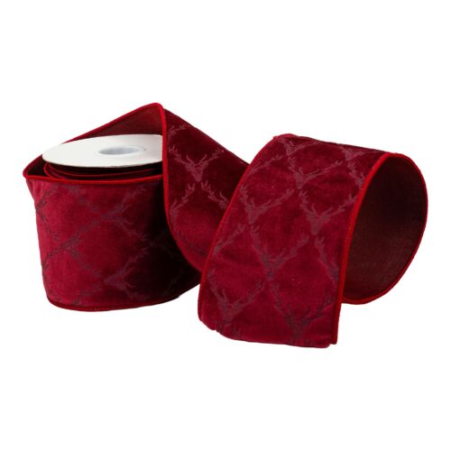 Ribbon Deer Head Burgundy