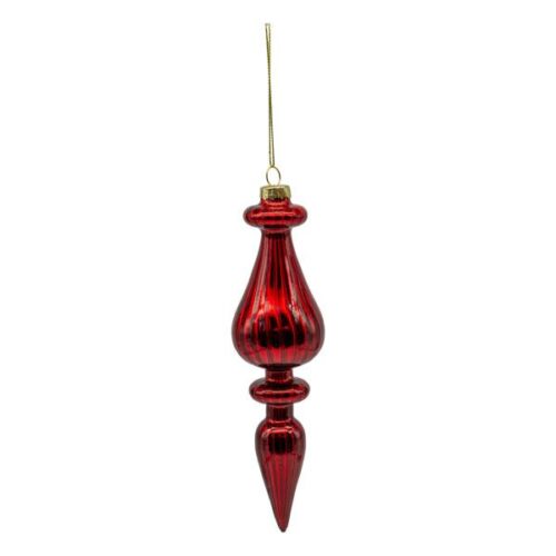Bauble - Finial Shiny Red