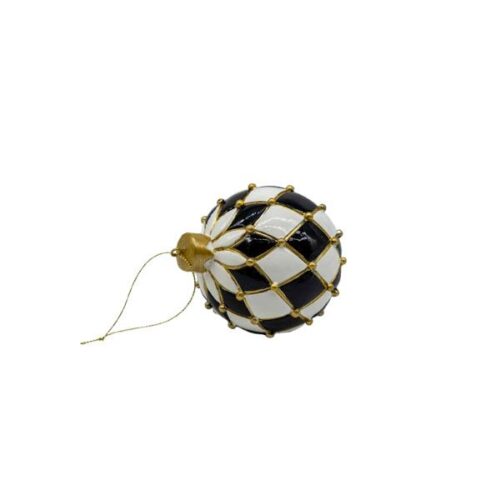 Bauble Checkered Black/White Round