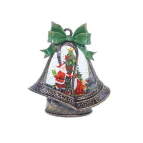Glitter Globe Bell Santa and Mrs Claus