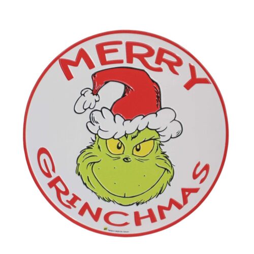 Merry Grinchmas Round Sign