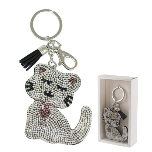 Michi Key Ring - Silver Cat