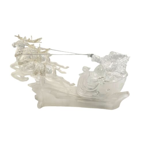 LED Deer Sleigh with Santa Frosted