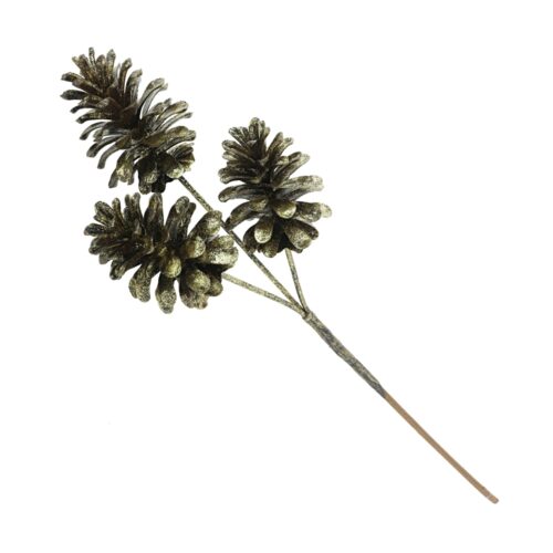 Triple Pinecone Spray Brown/Gold