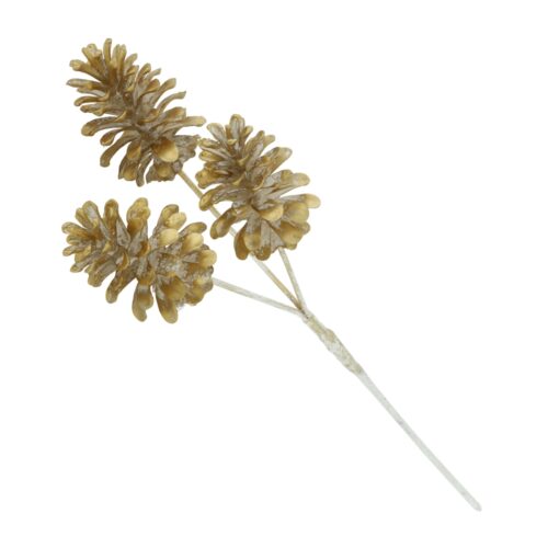 Triple Pinecone Spray Gold