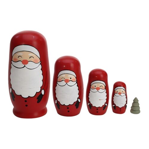 Santa Babushka Red/White