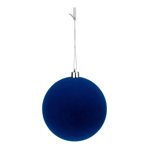 Bauble- Flocked, Royal Blue, 10cm