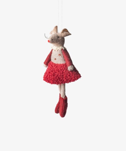 Red Edna Mouse, Hanging