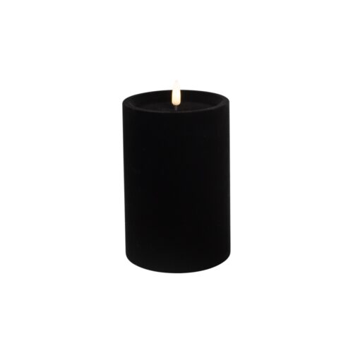 LED Luxe Velvet Candle Black Medium