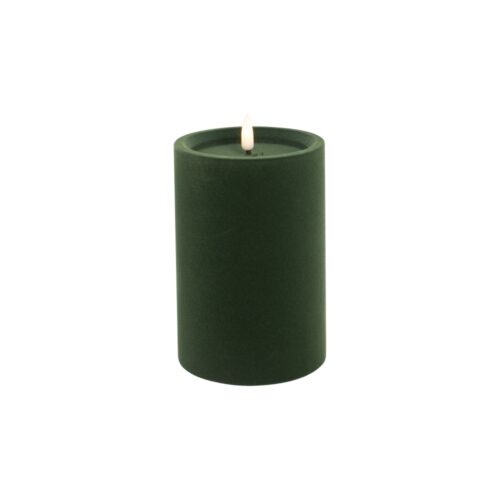 LED Luxe Velvet Candle Green Medium