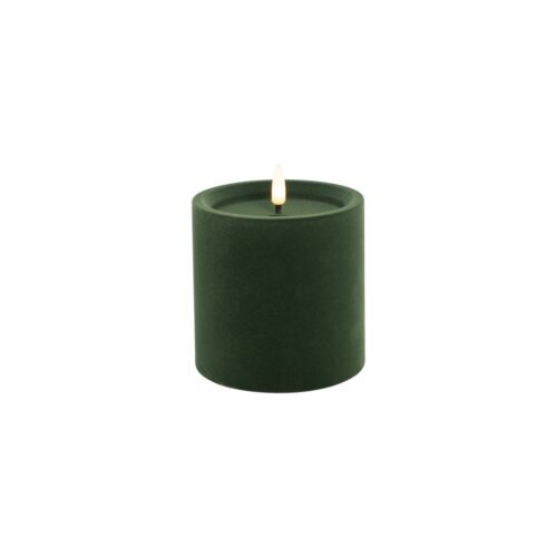 LED Luxe Velvet Candle Green Sml