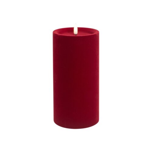 LED Luxe Velvet Candle Red Large
