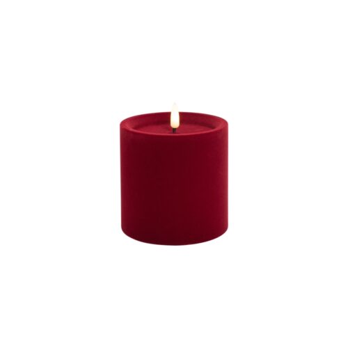 LED Luxe Velvet Candle Red Small