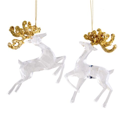 Reindeer with Gold Antlers Hanging Ornament